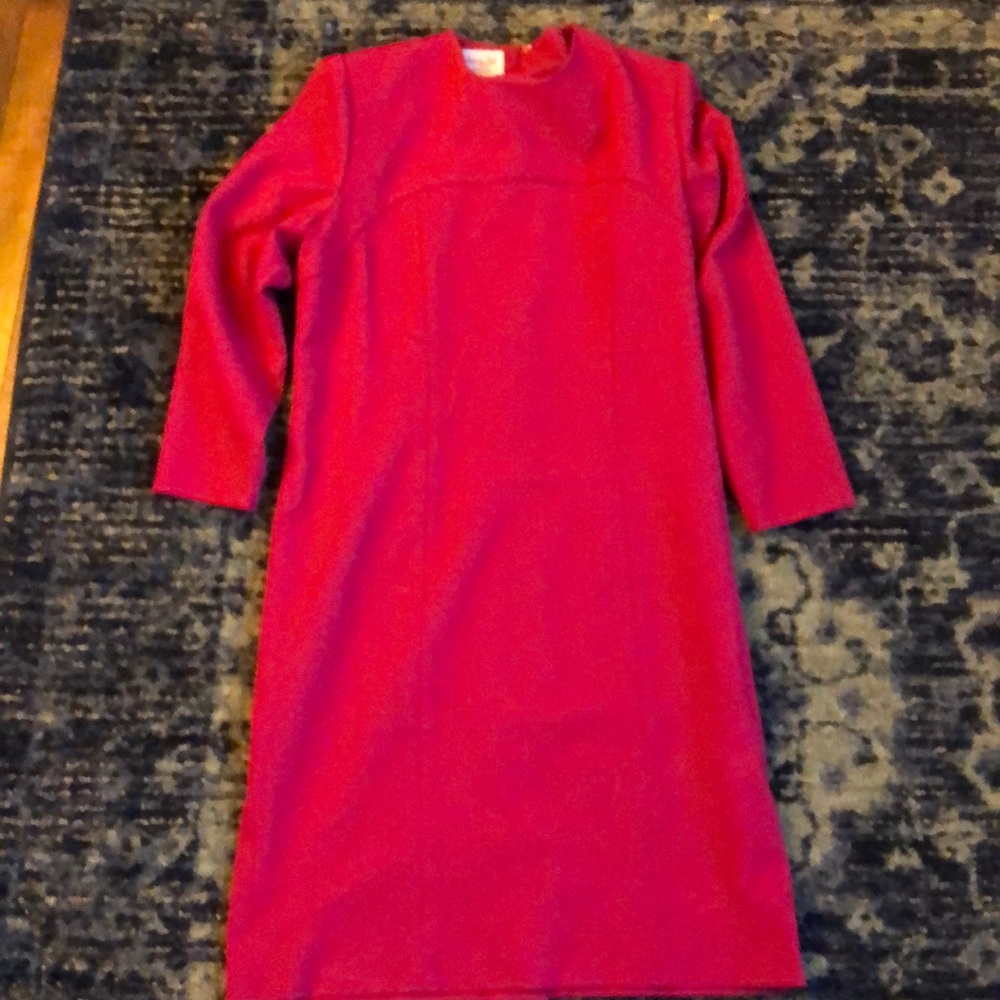 Harvey  Lee dress with belt, shoulder pads vintage
